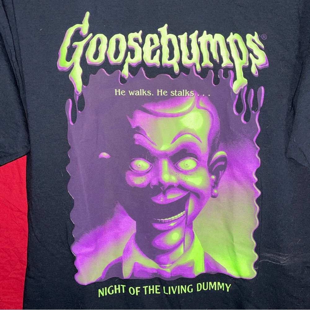 Goosebumps "Night of the Living Dummy" Graphic T-shirt - Black, Green, Purple